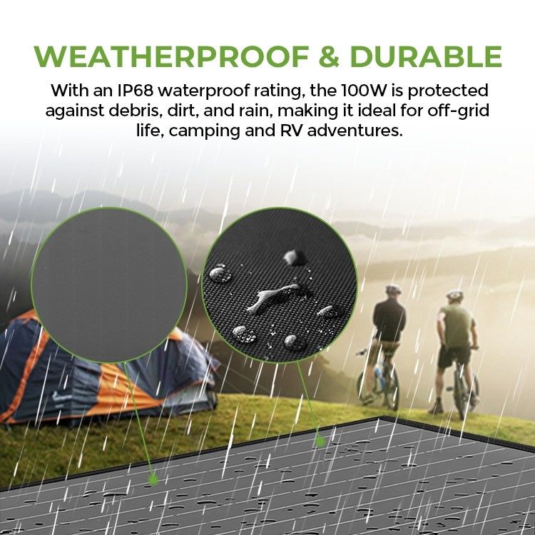 Chargeur de panneau solaire portable à énergie solaire flexible de 100 W pour la centrale électrique de camping-car