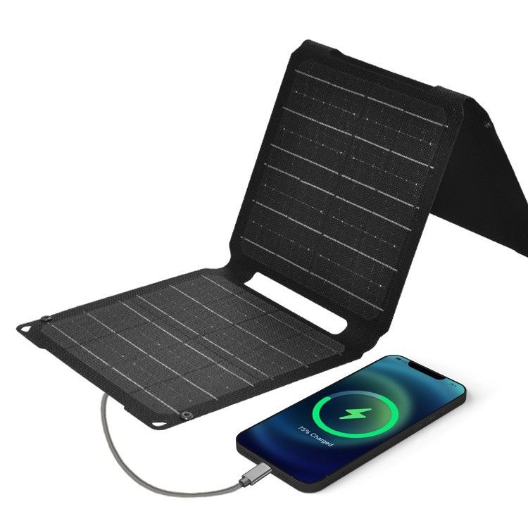 Sac solaire portable monocellulaire de 20 W avec sortie USB de type C et matériau de surface ETFE