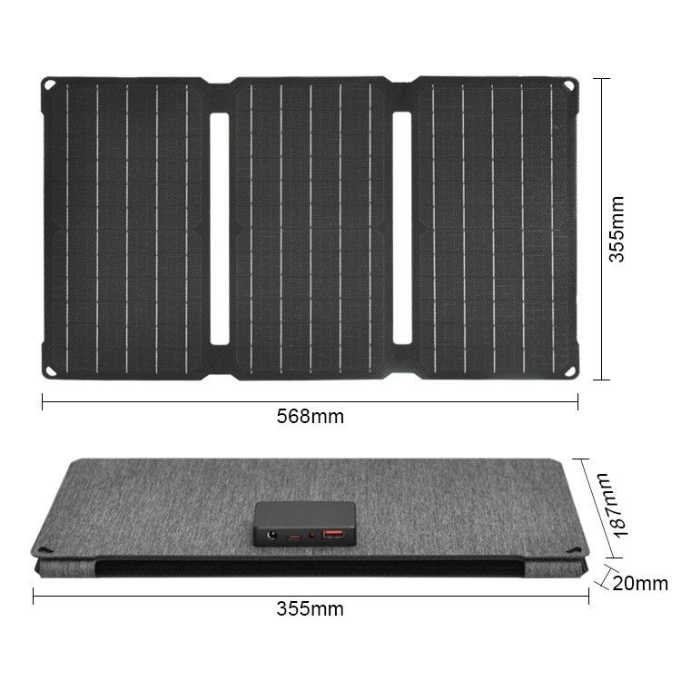 Panneau solaire au silicium monocristallin de 190*356*30 mm pour alimentation électrique de camping portable