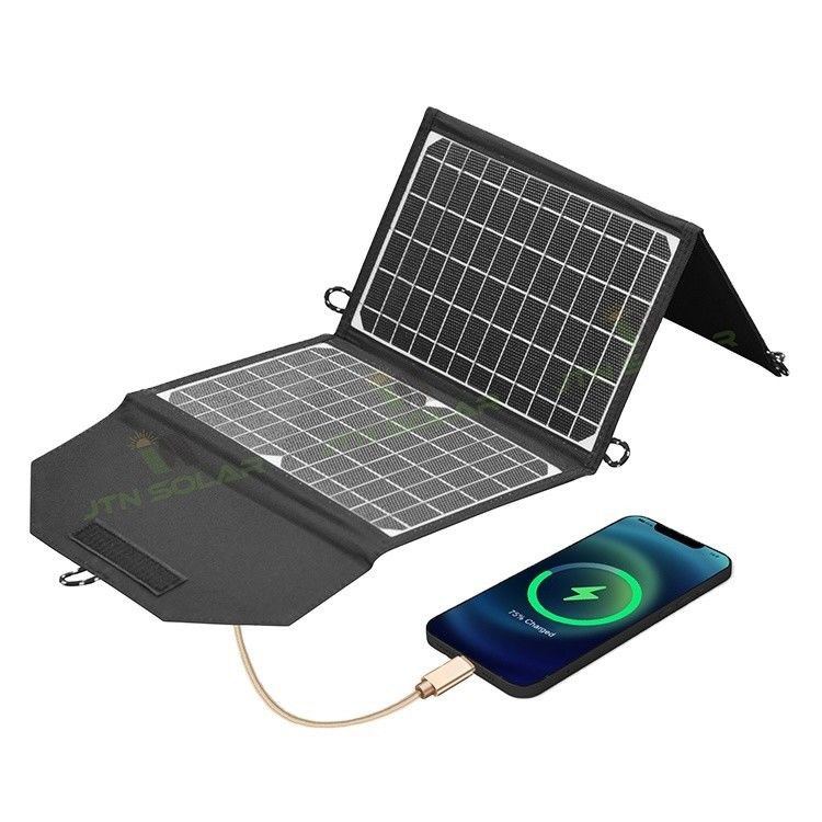 Camping extérieur personnalisé ETFE 21W Chargeur solaire pliable Panneaux solaires portables pliables avec port USB