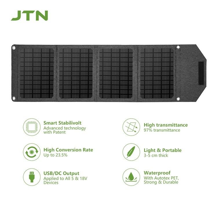 MPPT Technology Chargeur solaire portable 24w Panneau solaire pliable pour le chargement du téléphone