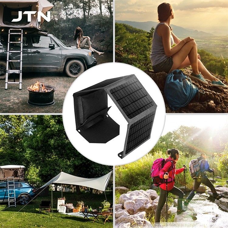 Chargeur de panneau solaire de conception pliable 24W/30W pour ordinateur portable et téléphone de camping extérieur