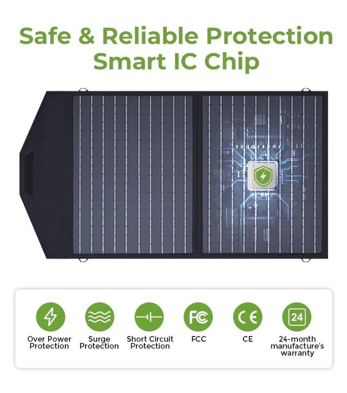156.75mmx156.75mm Taille de cellule PET Panneau solaire pliable monocristallin 100w pour téléphone portable