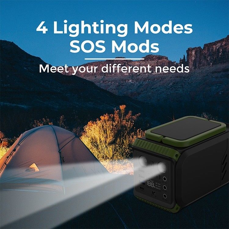 Panneau solaire de camping extérieur centrale électrique générateur portable Lifepo4 Lithium 110V 200W