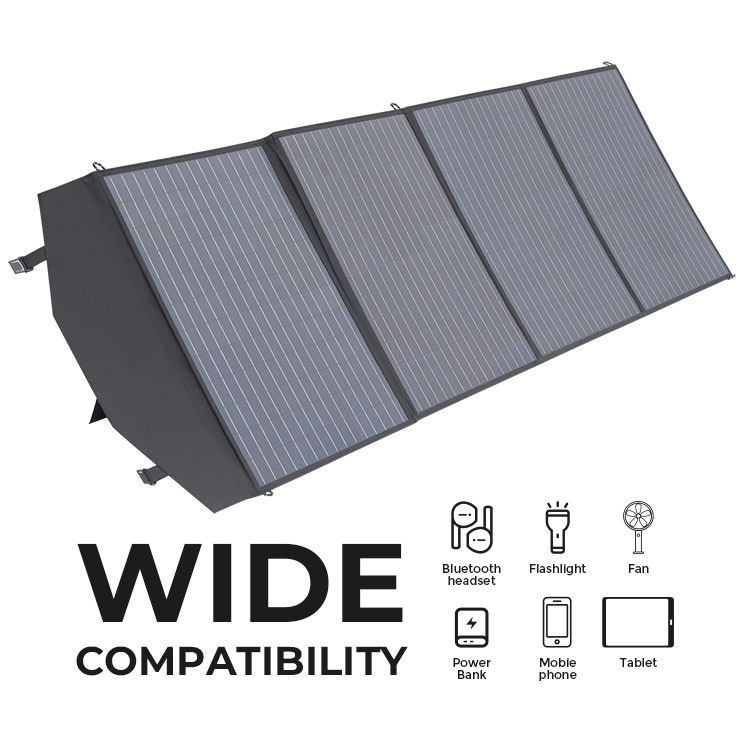 Chargeur de panneau solaire pliable portable de 200 W pour le camping et la randonnée
